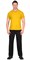 Рубашка-поло желтая короткие рукава с манжетом, пл.180 г/м2 - фото 64647