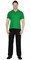 Рубашка-поло св.зеленая короткие рукава с манжетом, пл.180 г/м2 - фото 64653