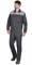 Костюм "СИРИУС-ФАВОРИТ-РОСС" куртка, брюки темно-серый со светло-серым и красным - фото 66955