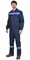 Костюм "СИРИУС-МАСТЕР-РОСС" куртка короткая, брюки темно-синий с васильковым - фото 67052