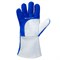 JWK601 Ferrus Frost Перчатки сварщика Jeta Safety с крагой из спилковой кожи, утепленные искусственным мехом, с дополнительной накладкой на ладони, цвет синий/серый - фото 76729