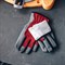 JLE625 Winter Motor Рабочие перчатки Jeta Safety трикотажные с утепленной подкладкой, ладонь из искусственной кожи, цвет красный/серый - фото 76879