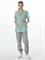 Костюм женский Симпл-001 (тк.Смесовая,120) MedLine, серый/мятный-74 - фото 94318