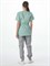 Костюм женский Симпл-001 (тк.Смесовая,120) MedLine, серый/мятный-74 - фото 95348