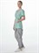 Костюм женский Симпл-001 (тк.Смесовая,120) MedLine, серый/мятный-74 - фото 95349