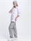Костюм женский Канди (тк.ТиСи,120), серый/белый - фото 98961