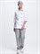 Костюм женский Канди (тк.ТиСи,120), серый/белый - фото 98962